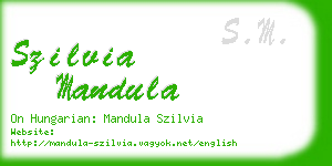 szilvia mandula business card